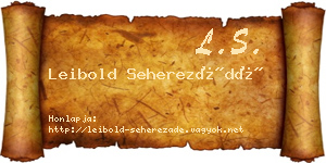 Leibold Seherezádé névjegykártya